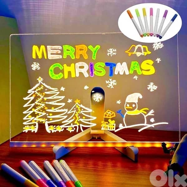 LED Drawing Board + Neon Markers & Stand 0