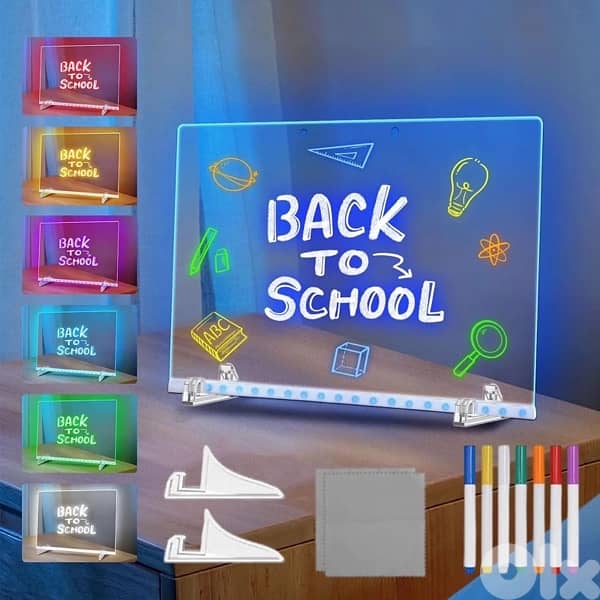 LED Drawing Board + Neon Markers & Stand 3