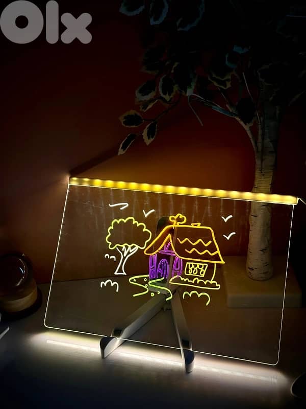 LED Drawing Board + Neon Markers & Stand 4