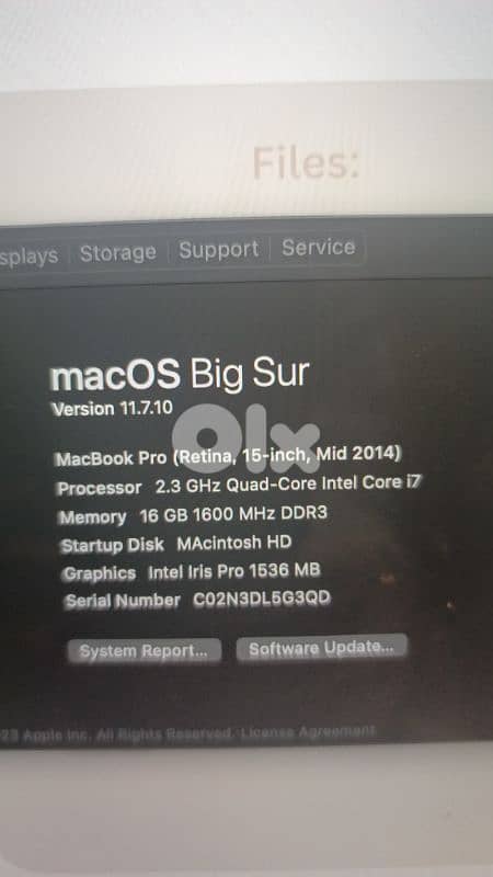 Mac book pro ( mid 2014) 3