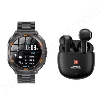 Swiss Military Pack Dom 7 Smartwatch + Victor 6 Earbuds