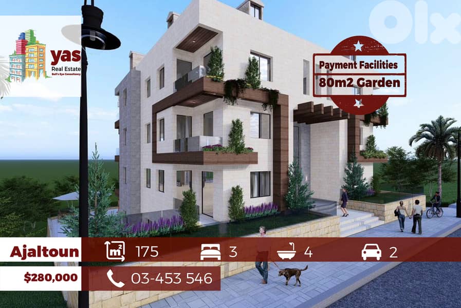 Ajaltoun 175m2 | 80m2 Garden | View | High End | Pyt Facilities | GA 0
