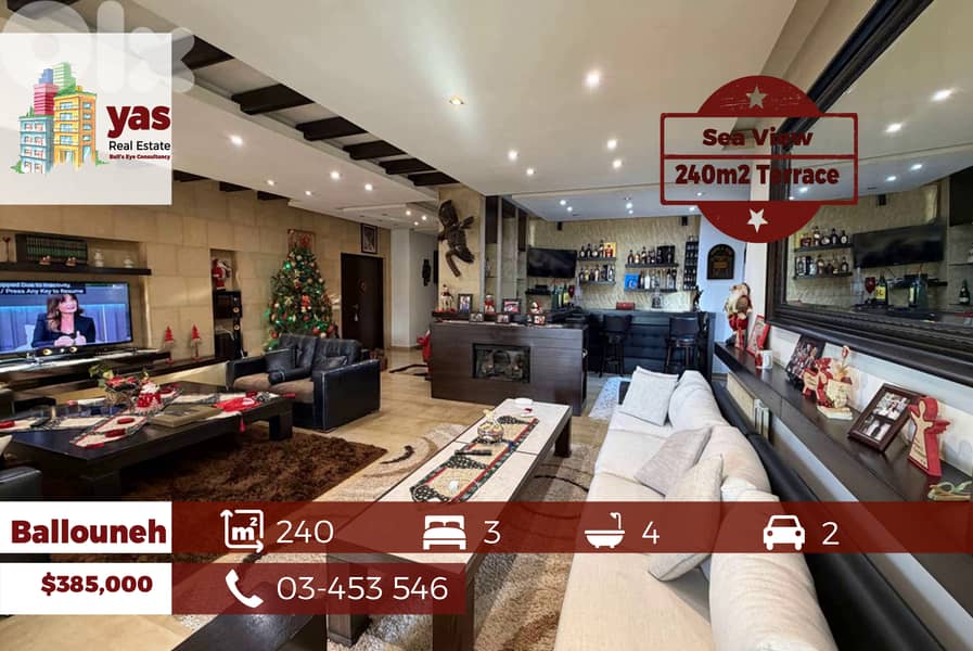 Ballouneh 240m2 | 240m2 Terrace | Sea View | Prime location | GA 0