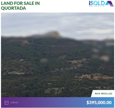 1620m2 Land+Mountain View 4sale in Qourtada/Metn - ارض للبيع في قرطاضة