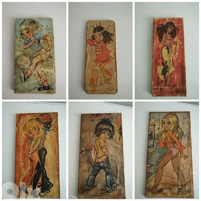 Vintage Idylle paintings on wood - Not Negotiable