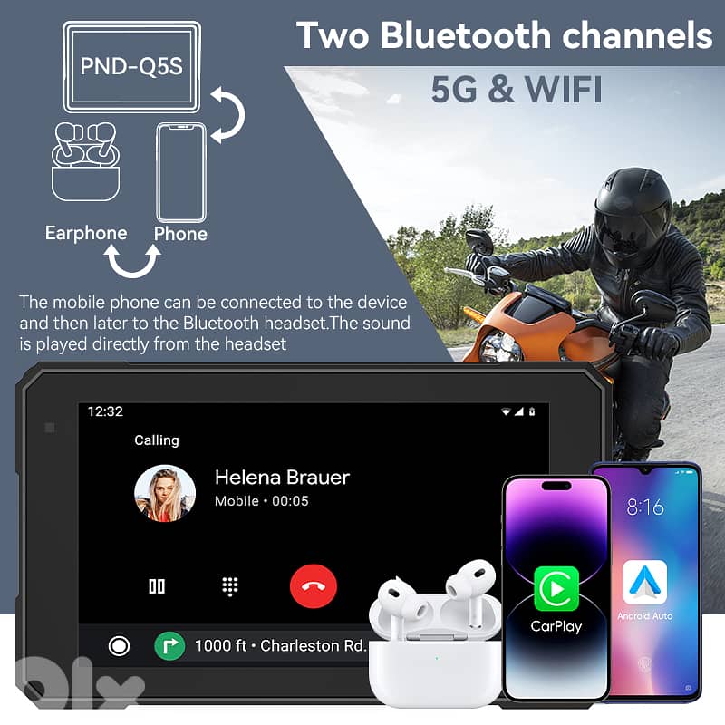 Motorcycle Carplay/Android Auto Screen 3