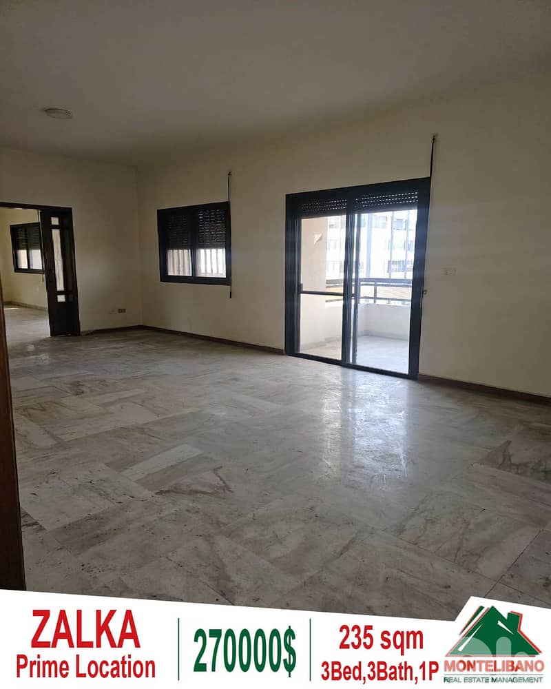 Prime Location 235 sqm Apartment For Sale in Zalka (زلقا) + City View 0