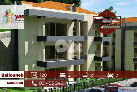 Ballouneh 120m2 | 75m2 Garden | View | Pyt Facilities | Unique | GA