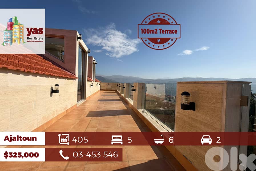 Ajaltoun 405m2 | 100m2 Terrace | Private Street | High-End | DA | 0