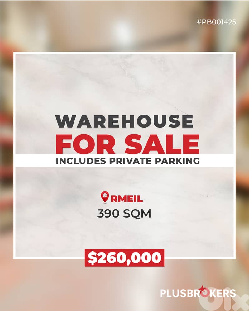 Warehouse for sale in Rmeil, Highway area  0