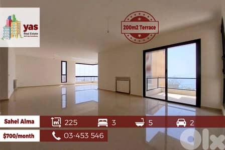 Sahel Alma 225m2 | 200m2 Terrace | Mint Condition | View | Rent |