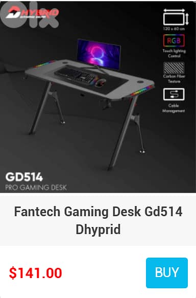 Dhybrid GD514 Premium Quality & stable design Gaming Desk with RGB 6