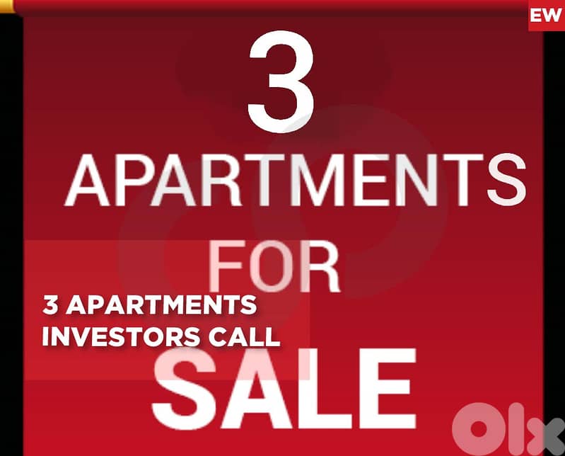 Investor Opportunity – 3 Apartments for Sale, zouk mikael REF#EW128686 0