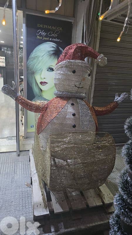 christmas decoration snowman and santa claus car 3