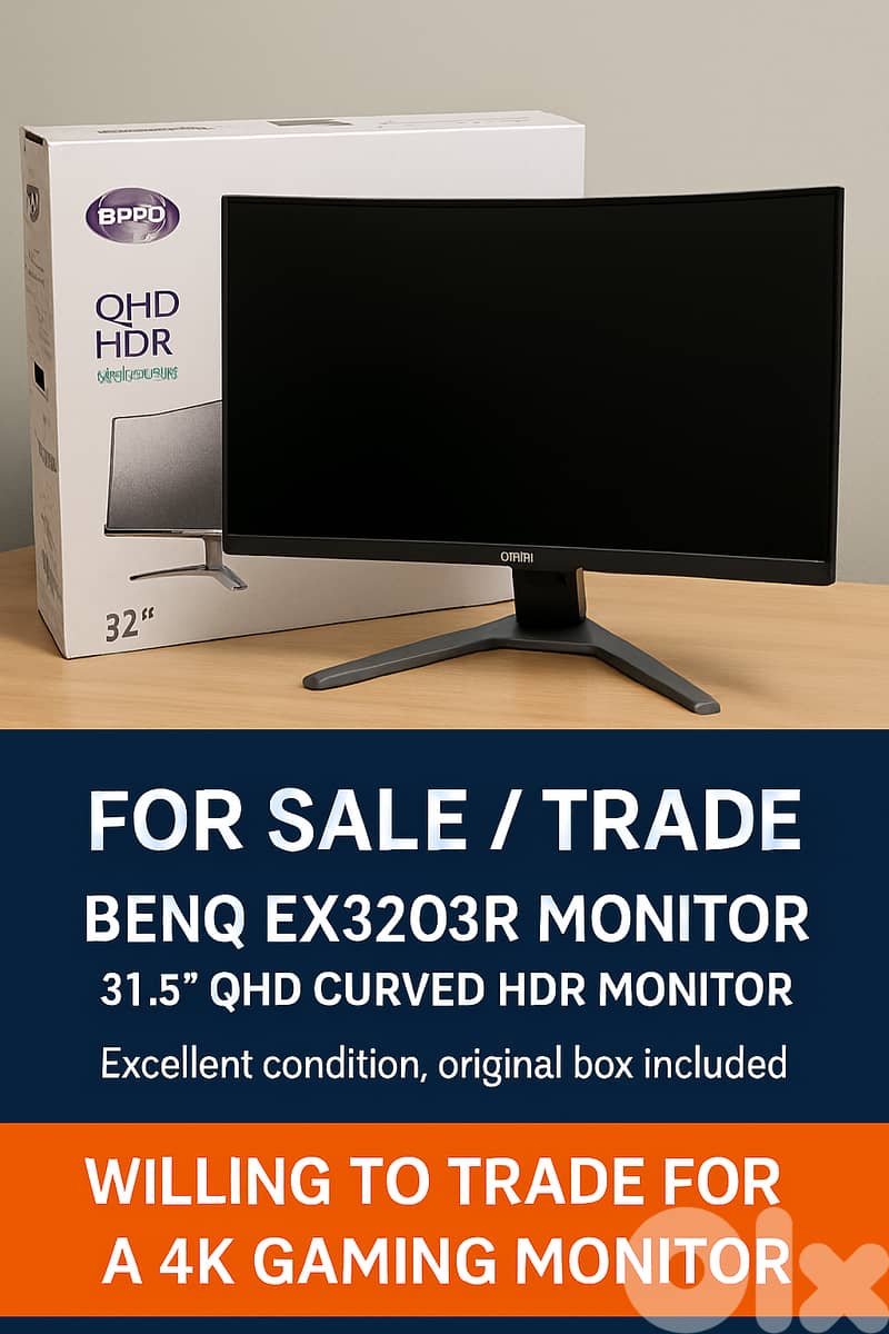 For Sale / Trade – BenQ EX3203R 32" Curved Gaming Monitor 0