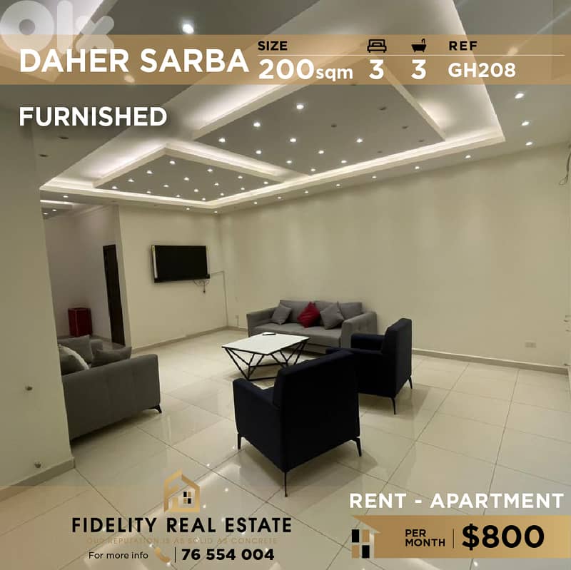 Apartment for rent in Daher Sarba GH208 شقة للإيجار في ضهر صربا 0