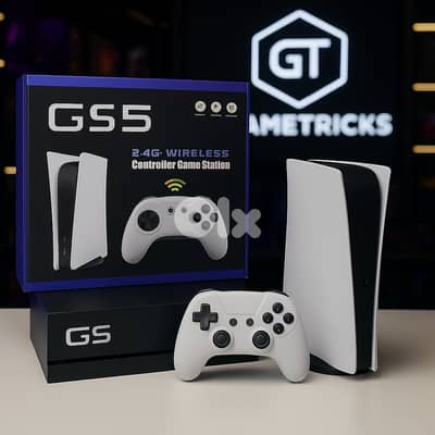 GS5 retro console playstation 5 design with 2 joysticks