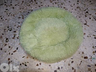 fluffy donut-shaped cat bed