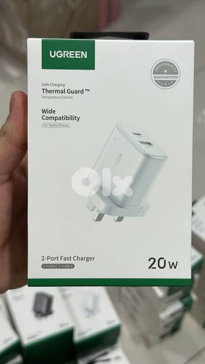 Ugreen 20w 2-port Fast charger 3pin white x227