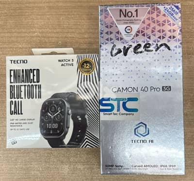 Tecno Camon 40 Pro 5G+ techo watch 3 active