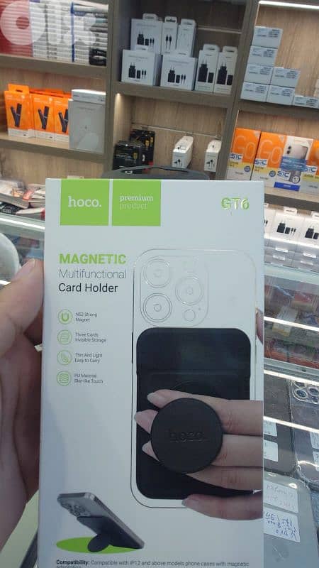 Hoco gt6 magnetic multifunctional card holder 0