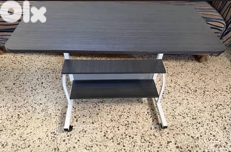 Adjustable Mobile Laptop Desk with Locking Wheels