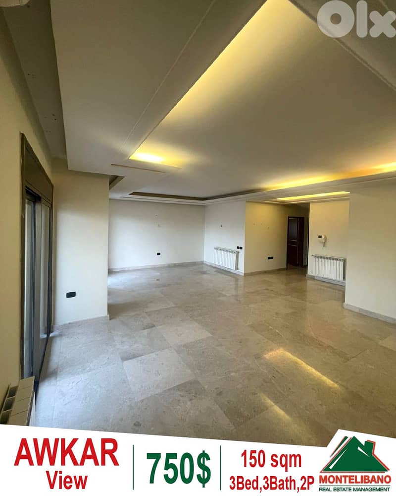 Fully Decorated 150 sqm Apartment For Rent in Awkar (عوكر) with View 0