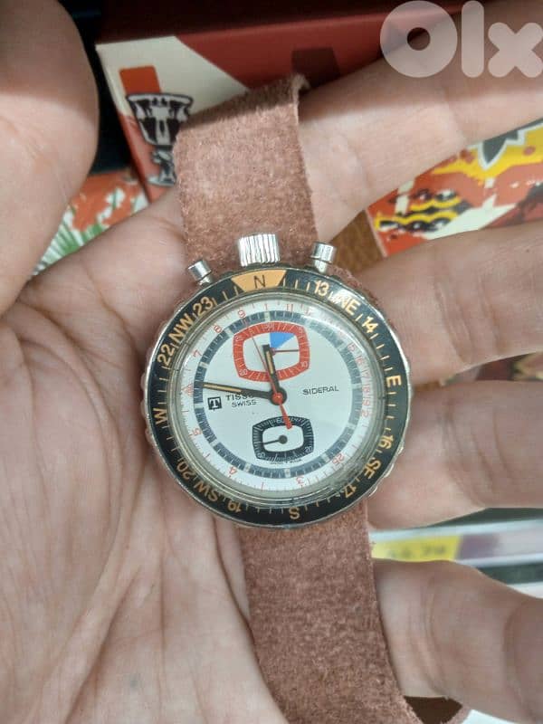 RARE Vintage Tissot "Sideral" Bullhead Plastic Fiberglass Chronograph 1