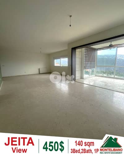 140 sqm Apartment For Rent in Jeita (جعيتا) with View