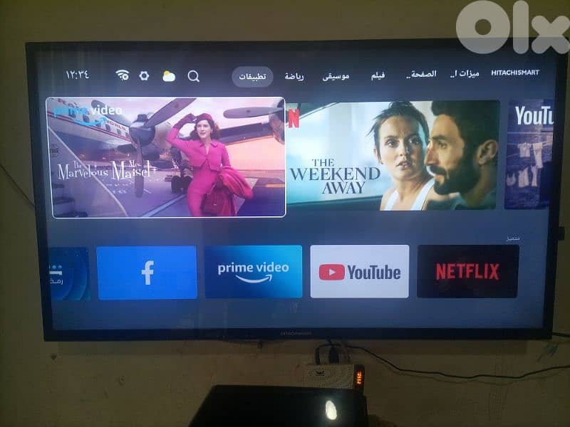 تلفزيون HITACHISMART مستعمل اسبوع واحد فقط 0