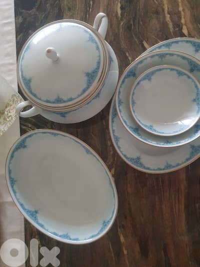 French Crystal glasses and Noretaki dinner set