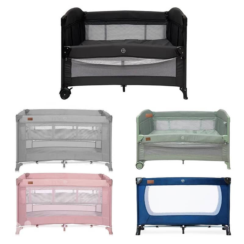 3 In 1 Baby Play Pen & Bed With Canopy - سرير وسياج لعب للأطفال ٣ في ١ 0