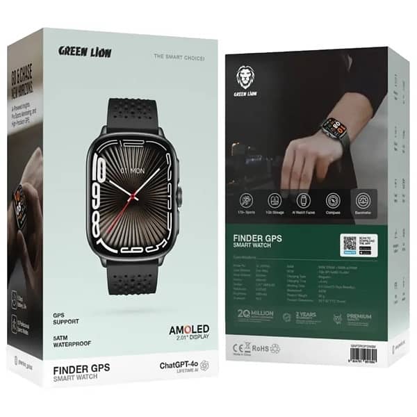 Green Lion Finder GPS Smart Watch - Black 1