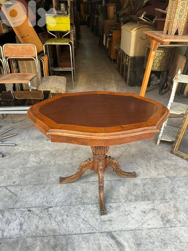 frensh table salon طاولة صالون فرنسية انتيك خشب جوز سعر لقطة 0