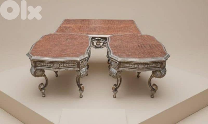 set of 3 table salon luxury english طقم ٣ قطع طاولات انتيك انجليزي 0