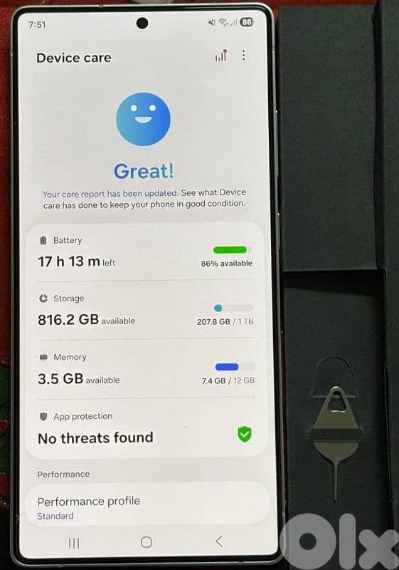 S25 ultra titanium blue 1 terra 0 scratches used few months 3