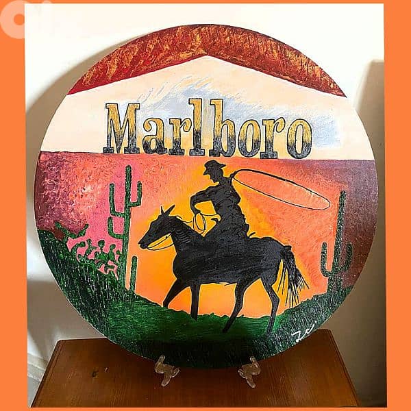 Marlboro cowboy painting 0