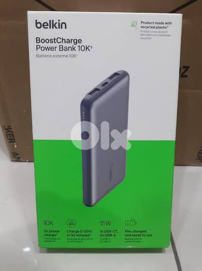 Belkin boostcharge power bank 10k 15w gray