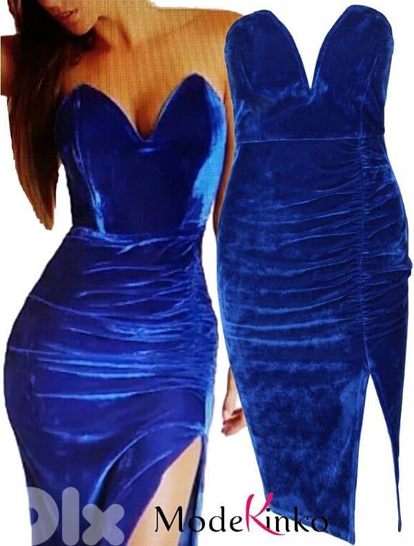 blue velvet dress 0