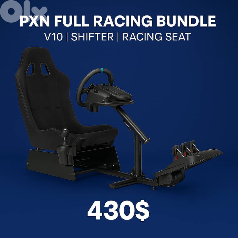 PXN Full racing game bundle V10 + gaming seat 0