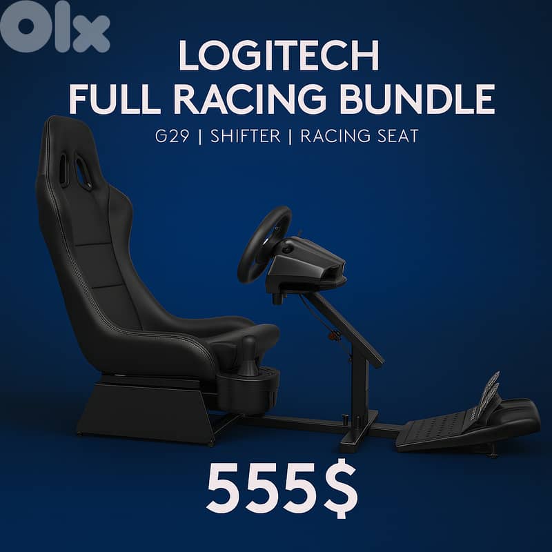 Logitech G29 Full racing wheel experience + gaming seat 0
