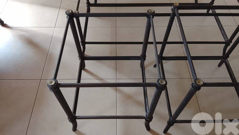 طاوله تلفزيون وطاوله كبيره مع ٢ صغار خشب ارز 6