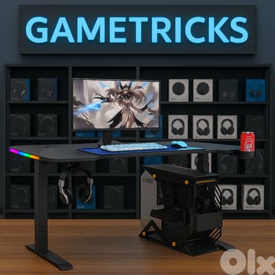 Ergonomic 120cm Manual Height Adjustable RGB Gaming Sit-Stand Desk