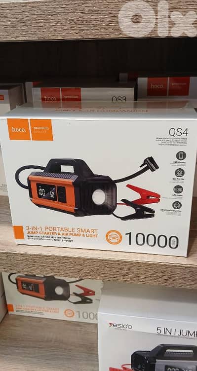 HOCO 3-IN-1 PORTABLE SMART JUMP STARTER&AIR PUMP &LIGHT QS4