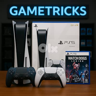 PS5 1TB (open box) with 2 joystick + sealed Watchdog Legion