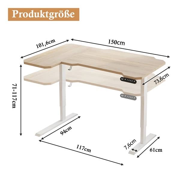 L-shape  desk adjustable 1