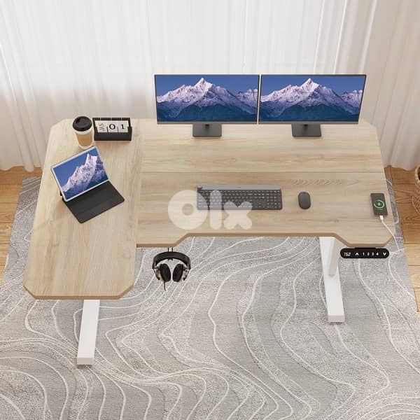 L-shape  desk adjustable 2