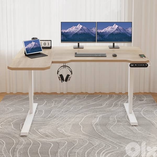 L-shape  desk adjustable 4