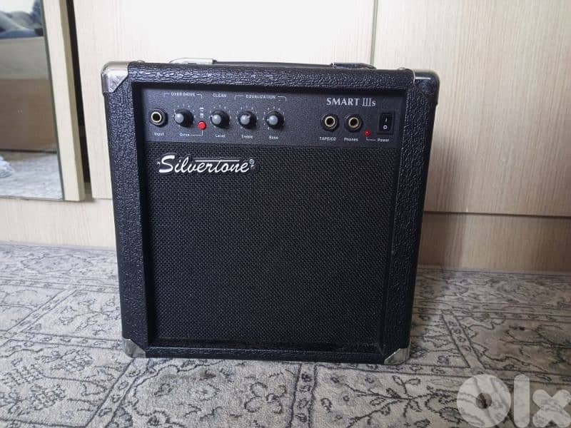 electric guitar and silvertone amplifier+pick+strap (starter pack) 3