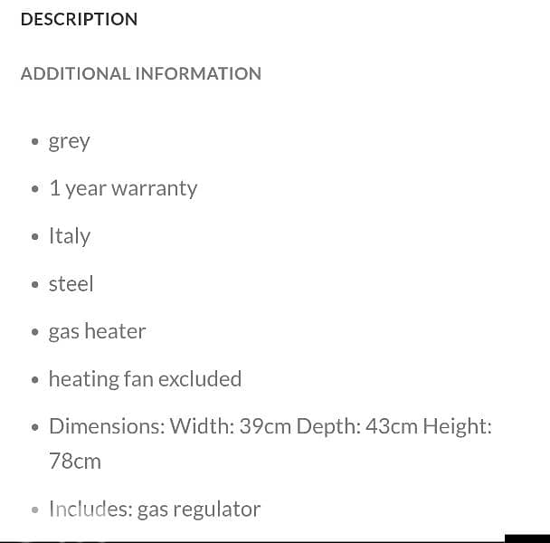 GASPARINI HEATER.  GAS HEATER SUPER quality italian brand 2